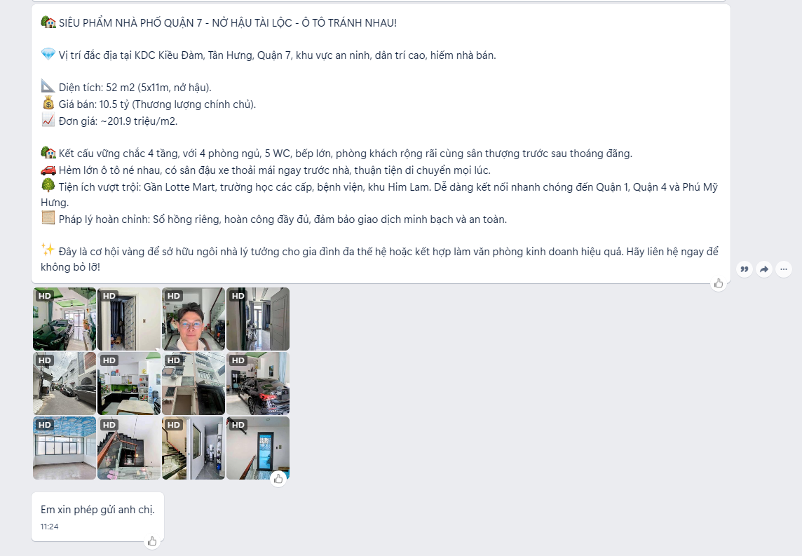 A TikTok post generated automatically from a property listing